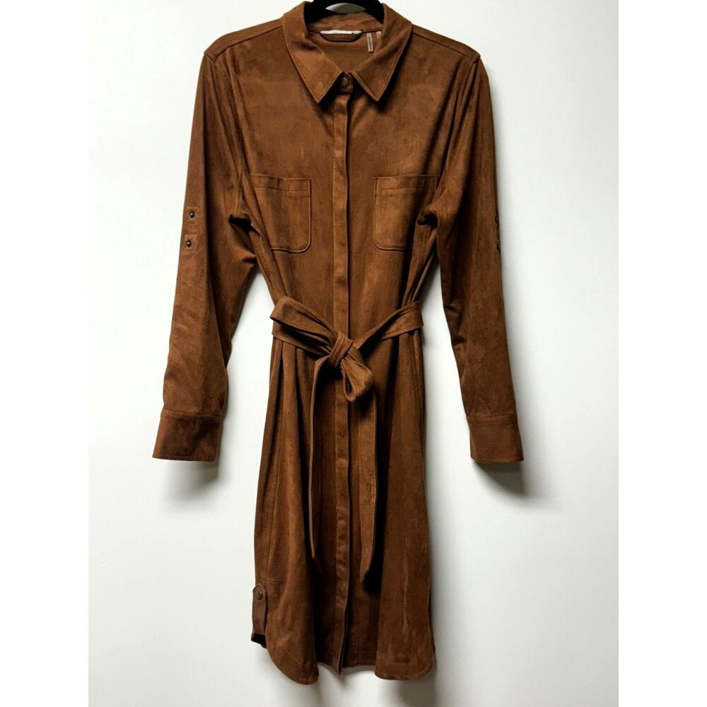 Brown Suede Shirt Dress